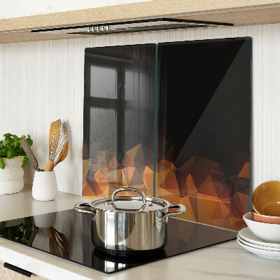 Glass kitchen board Burning fire in geometric style