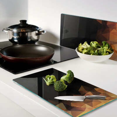Glass kitchen board Burning fire in geometric style