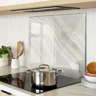 Glass kitchen board Marble with gold threads