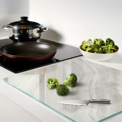 Glass kitchen board Marble with gold threads