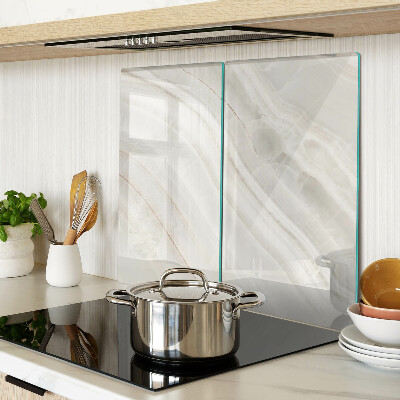 Glass kitchen board Marble with gold threads