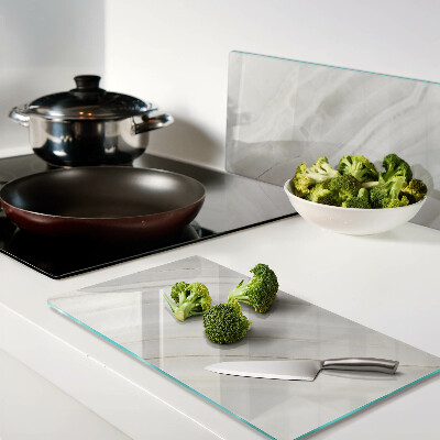 Glass kitchen board Marble with gold threads