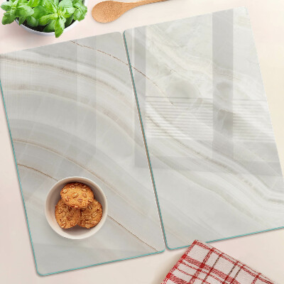 Glass kitchen board Marble with gold threads