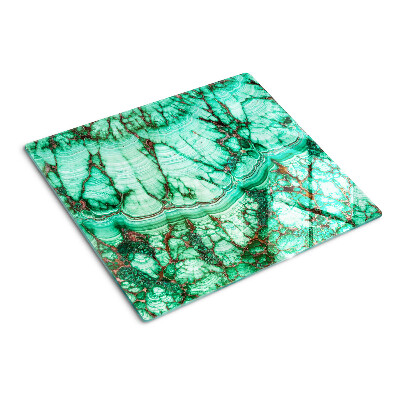 Glass chopping board Marble in shades of green