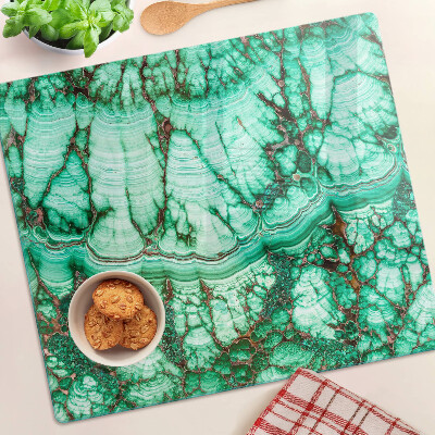 Glass chopping board Marble in shades of green