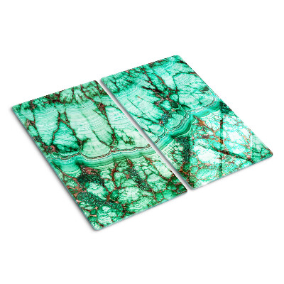 Glass chopping board Marble in shades of green