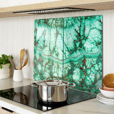 Glass chopping board Marble in shades of green