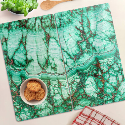 Glass chopping board Marble in shades of green