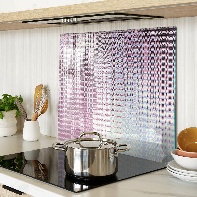 Glass kitchen board Waves in shades of pink