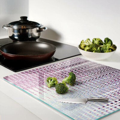 Glass kitchen board Waves in shades of pink