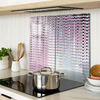 Glass kitchen board Waves in shades of pink