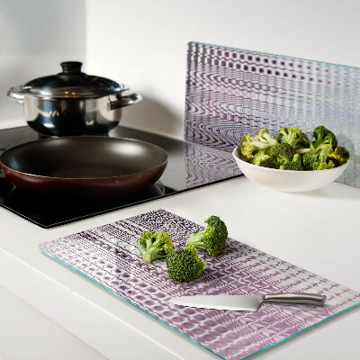 Glass kitchen board Waves in shades of pink