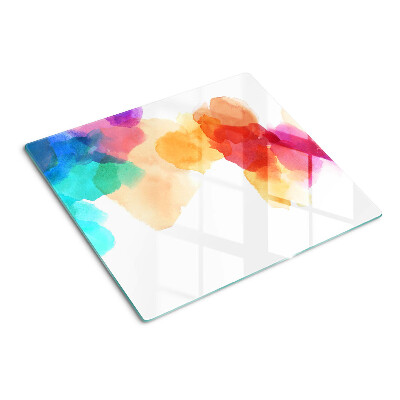 Glass chopping board Colorful watercolor stains