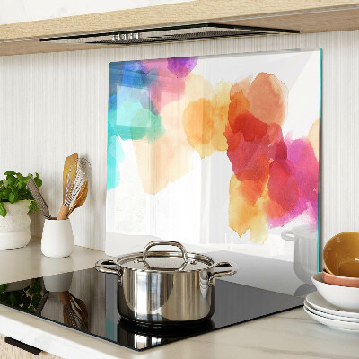 Glass chopping board Colorful watercolor stains