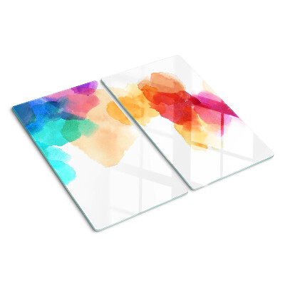 Glass chopping board Colorful watercolor stains