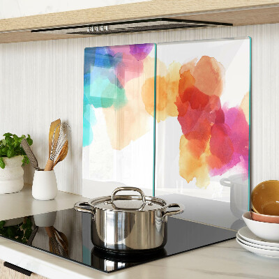 Glass chopping board Colorful watercolor stains