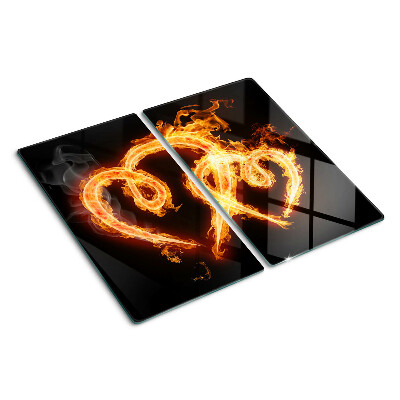 Glass chopping board Burning heart