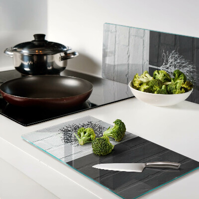 Glass kitchen board Tree against the background of bricks