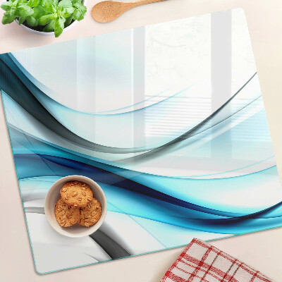 Glass chopping board Waves in shades of blue