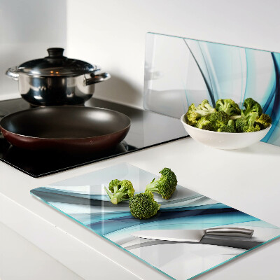 Glass chopping board Waves in shades of blue