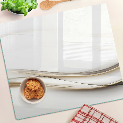 Glass chopping board Abstract waves in shades of beige