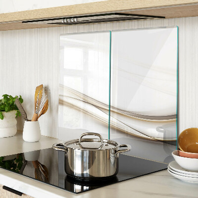 Glass chopping board Abstract waves in shades of beige