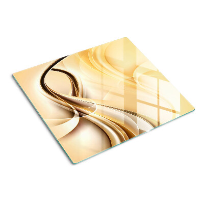 Glass chopping board Abstract waves in shades of beige