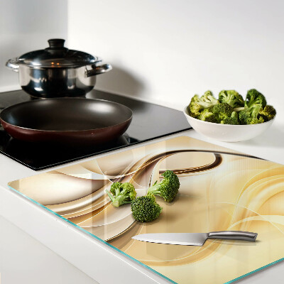 Glass chopping board Abstract waves in shades of beige