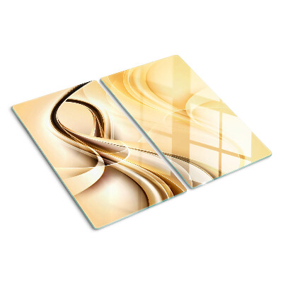 Glass chopping board Abstract waves in shades of beige