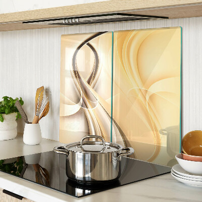 Glass chopping board Abstract waves in shades of beige