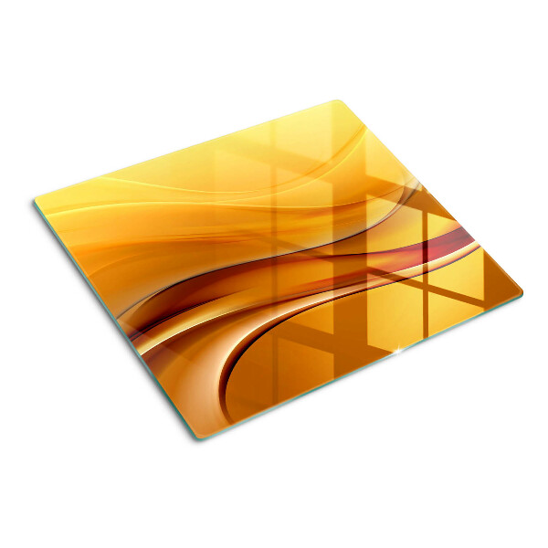 Glass kitchen board Waves in shades of gold