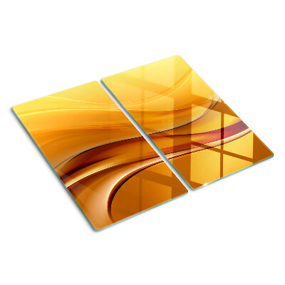 Glass kitchen board Waves in shades of gold