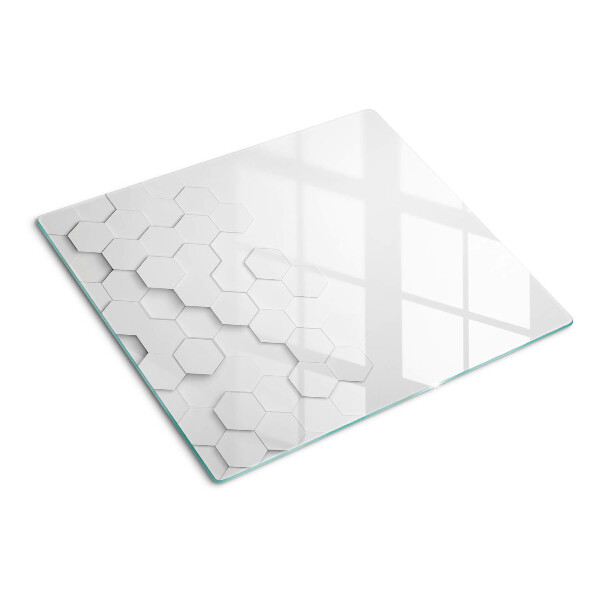 Glass kitchen board Hexagons in shades of gray