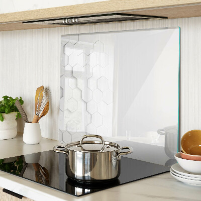 Glass kitchen board Hexagons in shades of gray