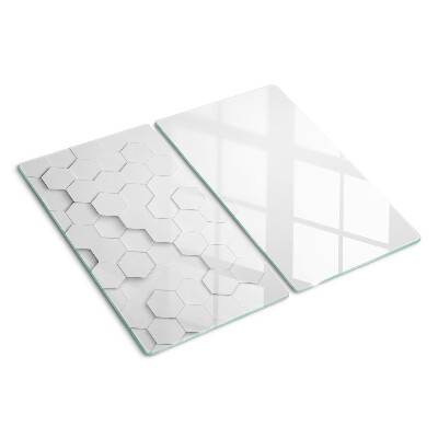 Glass kitchen board Hexagons in shades of gray