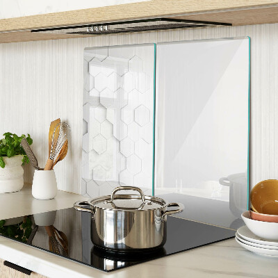 Glass kitchen board Hexagons in shades of gray