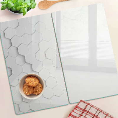 Glass kitchen board Hexagons in shades of gray