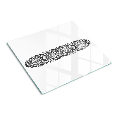 Glass chopping board Floral motif in folk style