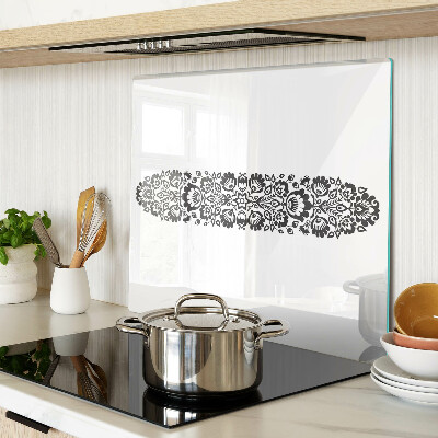 Glass chopping board Floral motif in folk style