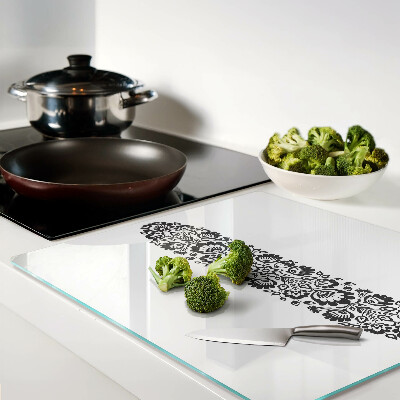 Glass chopping board Floral motif in folk style