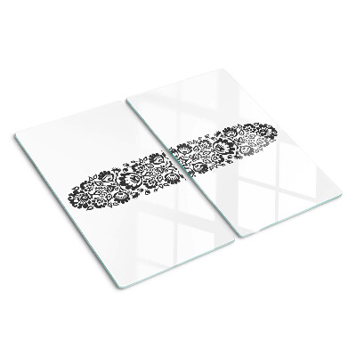 Glass chopping board Floral motif in folk style