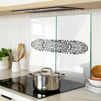 Glass chopping board Floral motif in folk style