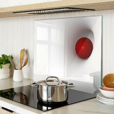 Glass chopping board Red circle on transparent background