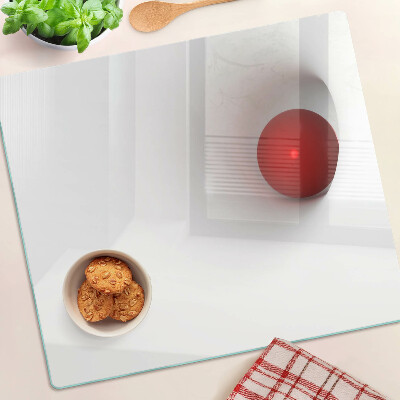 Glass chopping board Red circle on transparent background