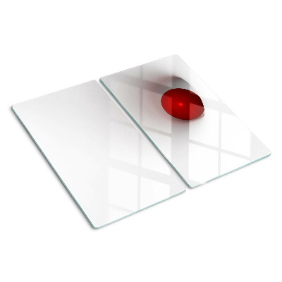 Glass chopping board Red circle on transparent background