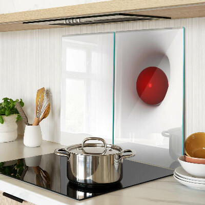 Glass chopping board Red circle on transparent background