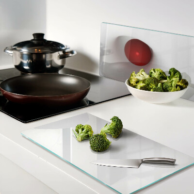 Glass chopping board Red circle on transparent background