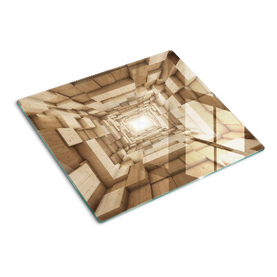 Glass kitchen board Interior of a wooden tunnel