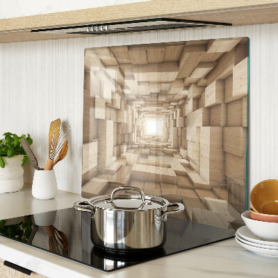 Glass kitchen board Interior of a wooden tunnel