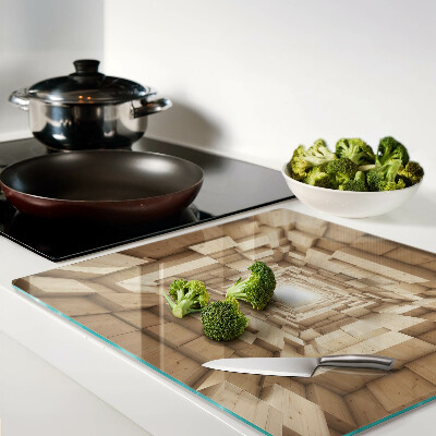 Glass kitchen board Interior of a wooden tunnel